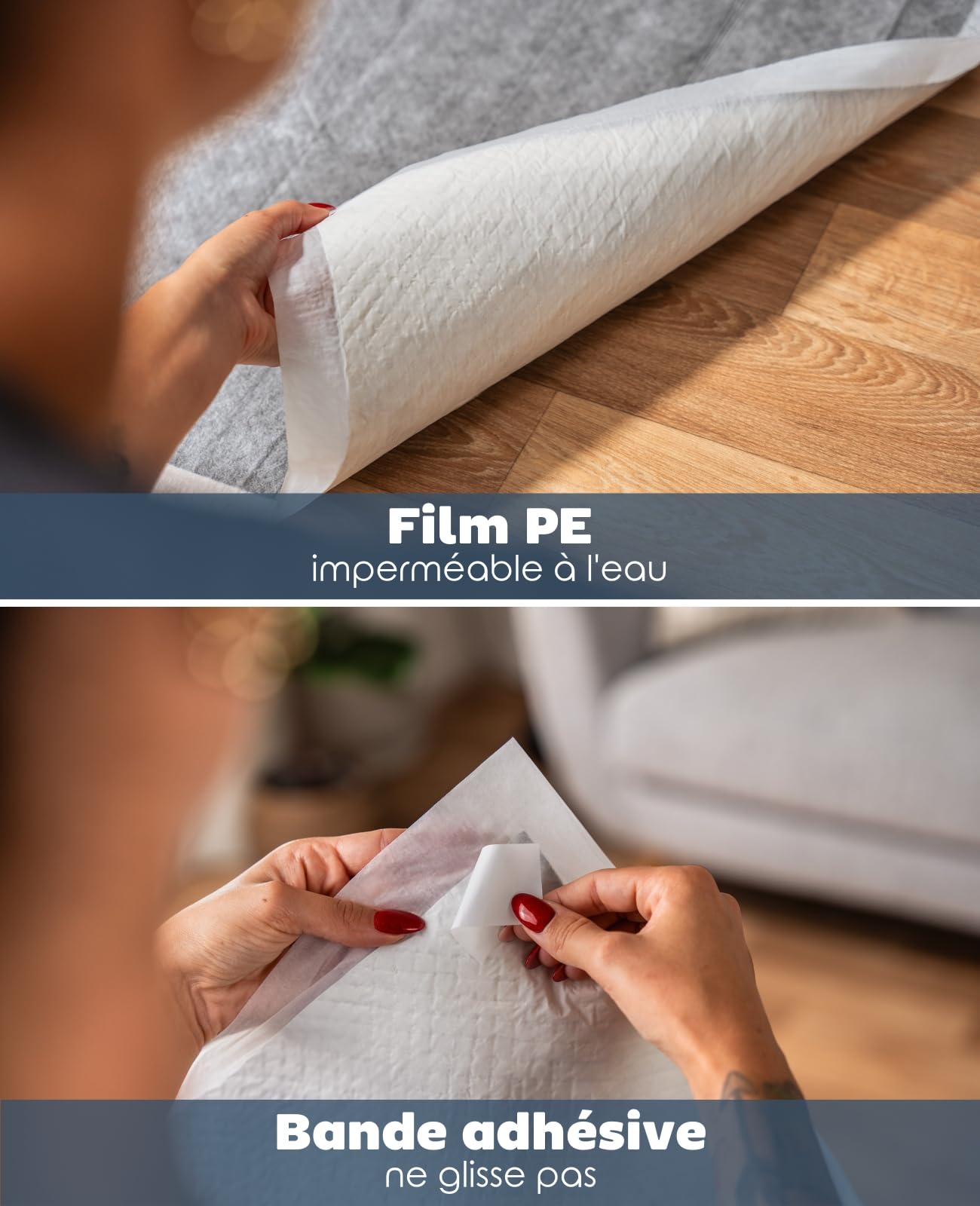 lionto Tapis d'entraînement pour Chiens en Fibre de Carbone à 6 Couches avec Bandes adhésives, 100 pièce 60x90 cm, Grande capacité d'absorption pour Animaux Malades et incontinents, Noir/Blanc
