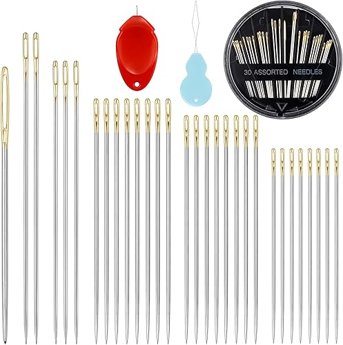 FIVEIZERO Agujas de coser a mano de alta calidad, 30 agujas de bordado surtidas con enhebradores para coser a mano y manualidades disponible en Yaxa Venezuela