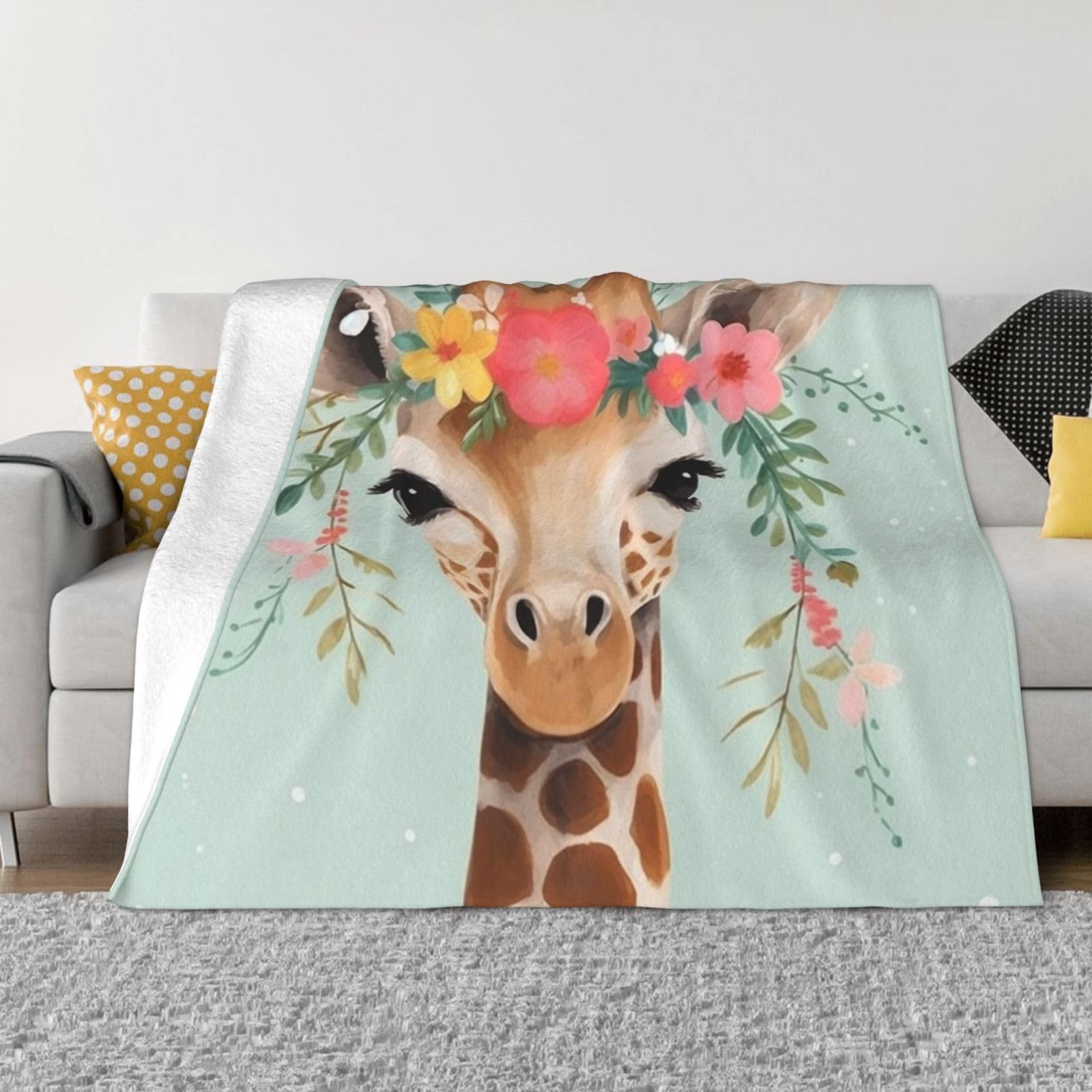 Couverture en flanelle ultra douce imprimé floral idée cadeau cocooning