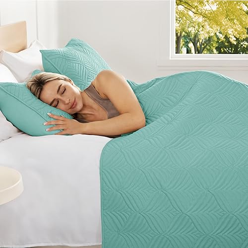 Miniatura 4 de Whale Flotilla Juego de ropa de cama tamaño Queen, 3 piezas, suave, ligero, moderno, geométrico, tamaño matrimonial, queen, colcha para todas las