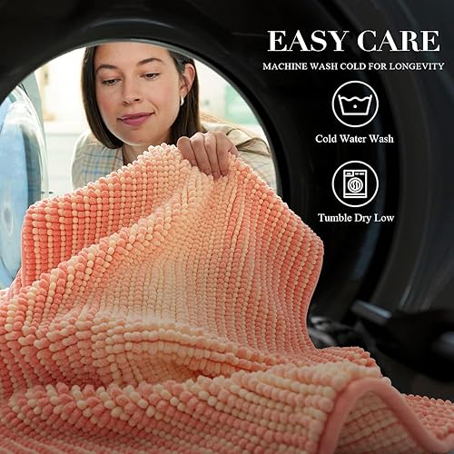 Miniatura 284 de BSICPRO Juego de alfombras y tapetes de baño, 2 piezas de felpilla gruesa y absorbente, antideslizantes, suaves y peludas para baño, lavables a