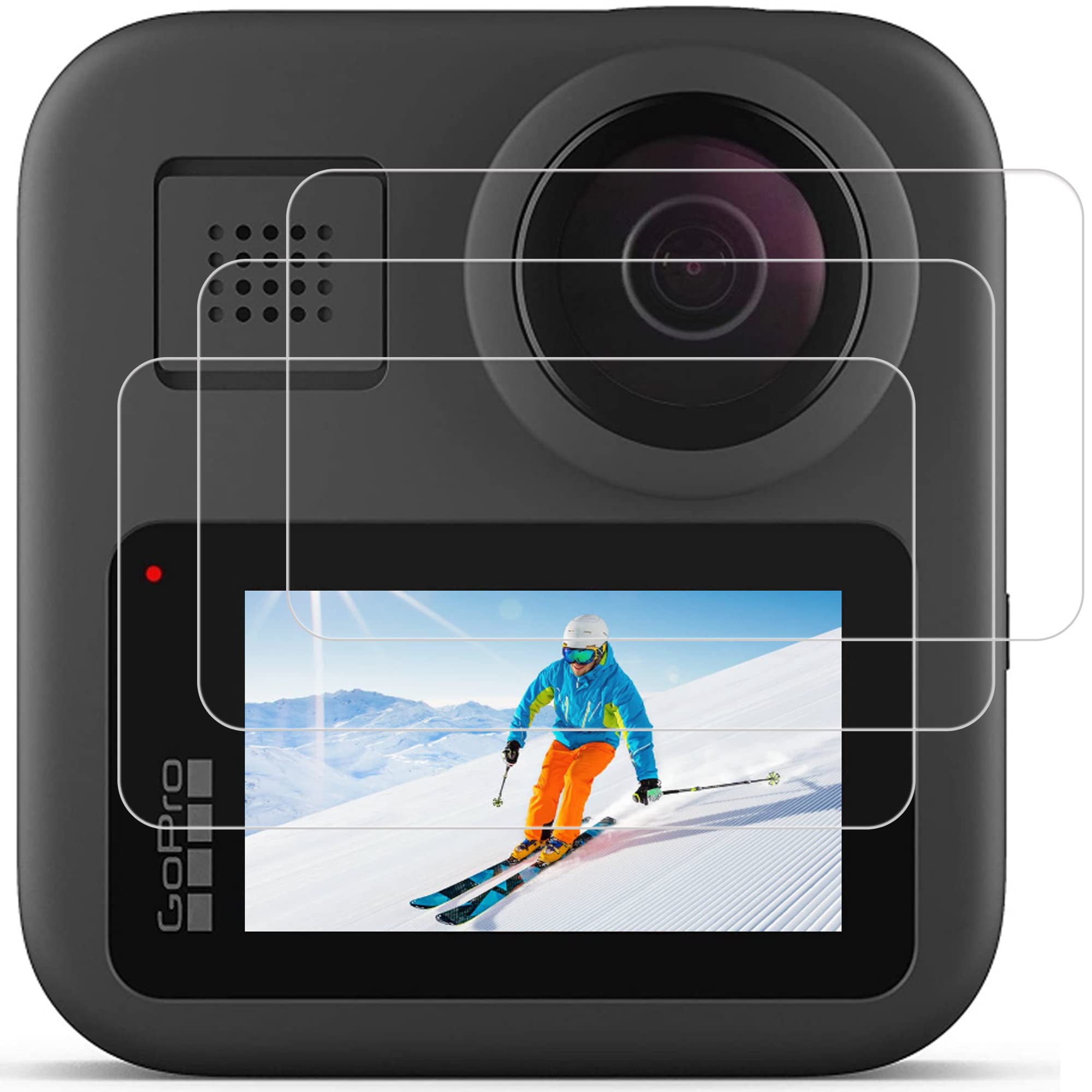 Protector De Pantalla Vidrio Templado REY Para GoPro MAX: Dureza 9H, Anti-huellas, Fácil Instalación
