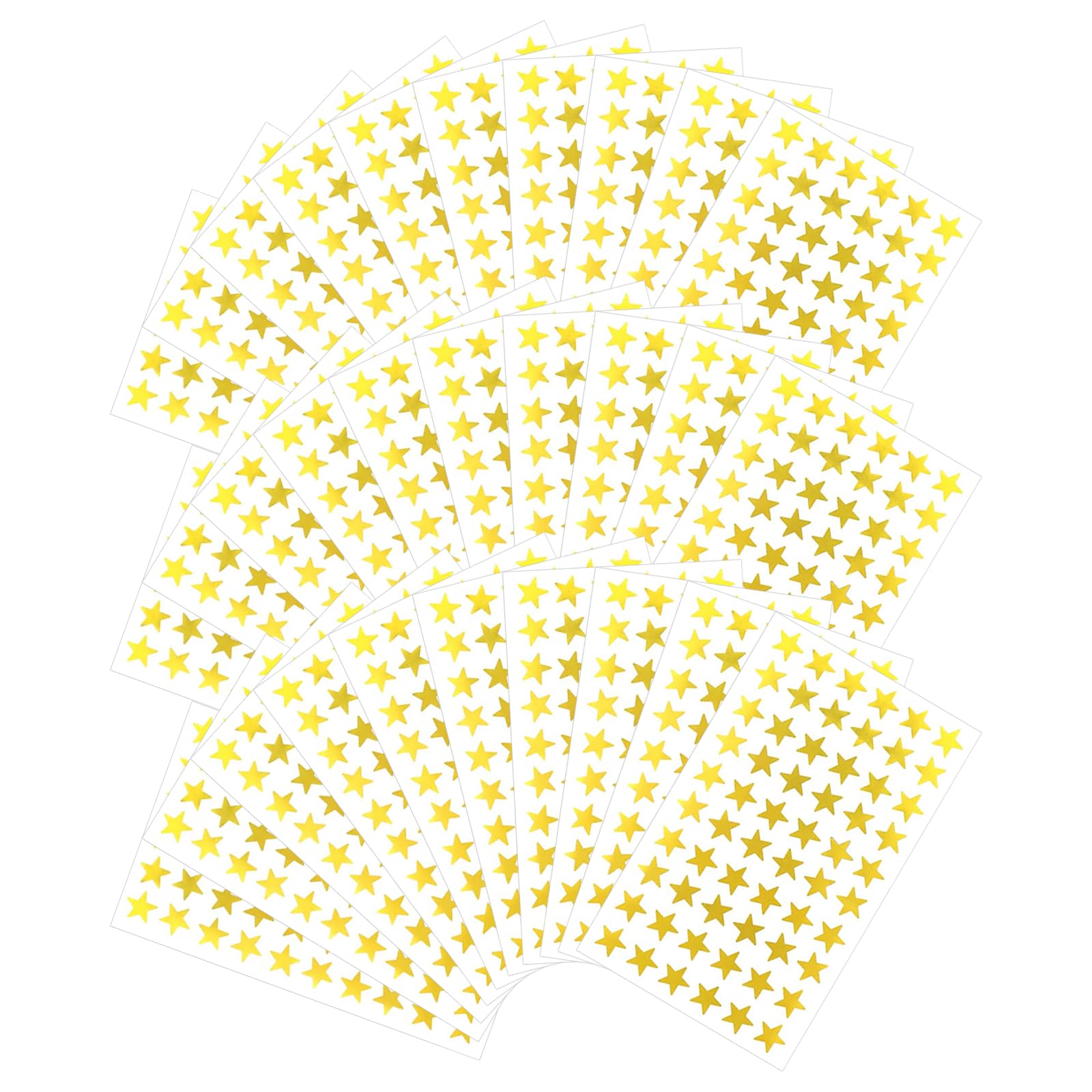 Pegatinas Doradas con Estrellas, Pegatinas Recompensas Estrellas, 1800 Piezas Pegatinas de Estrellas, Pegatinas de Estrella de Papel Pequeño, Pegatinas de Recompensa para Profesores, 1.5cm Diámetro