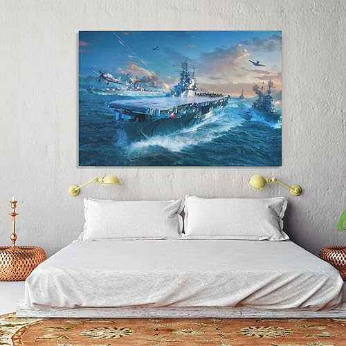 Miniatura 5 de Póster de lienzo de guerra militar de la Segunda Guerra Mundial de batalla naval 17, decoración de dormitorio, paisaje deportivo, oficina,