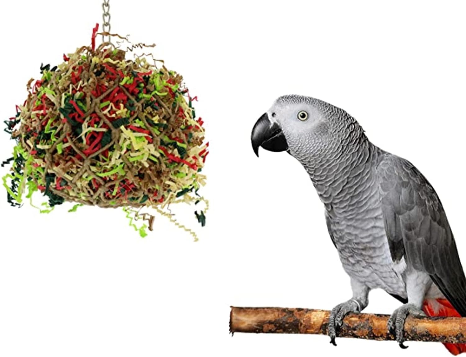 Sweet Feet and Beak Super Shredder Ball - Bird Cage Accessories to Keep Your Bird Busy Foraging for Hidden Treasures - Non-Toxic, Easy…