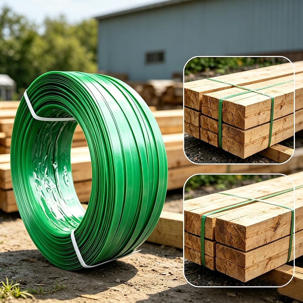 Nastro for reggette for imballaggi in acciaio e plastica PET | Verde 330 m, 680 m, 1300 m: Fissaggio delle merci for l'imballaggio e la reggiatura(1300m)