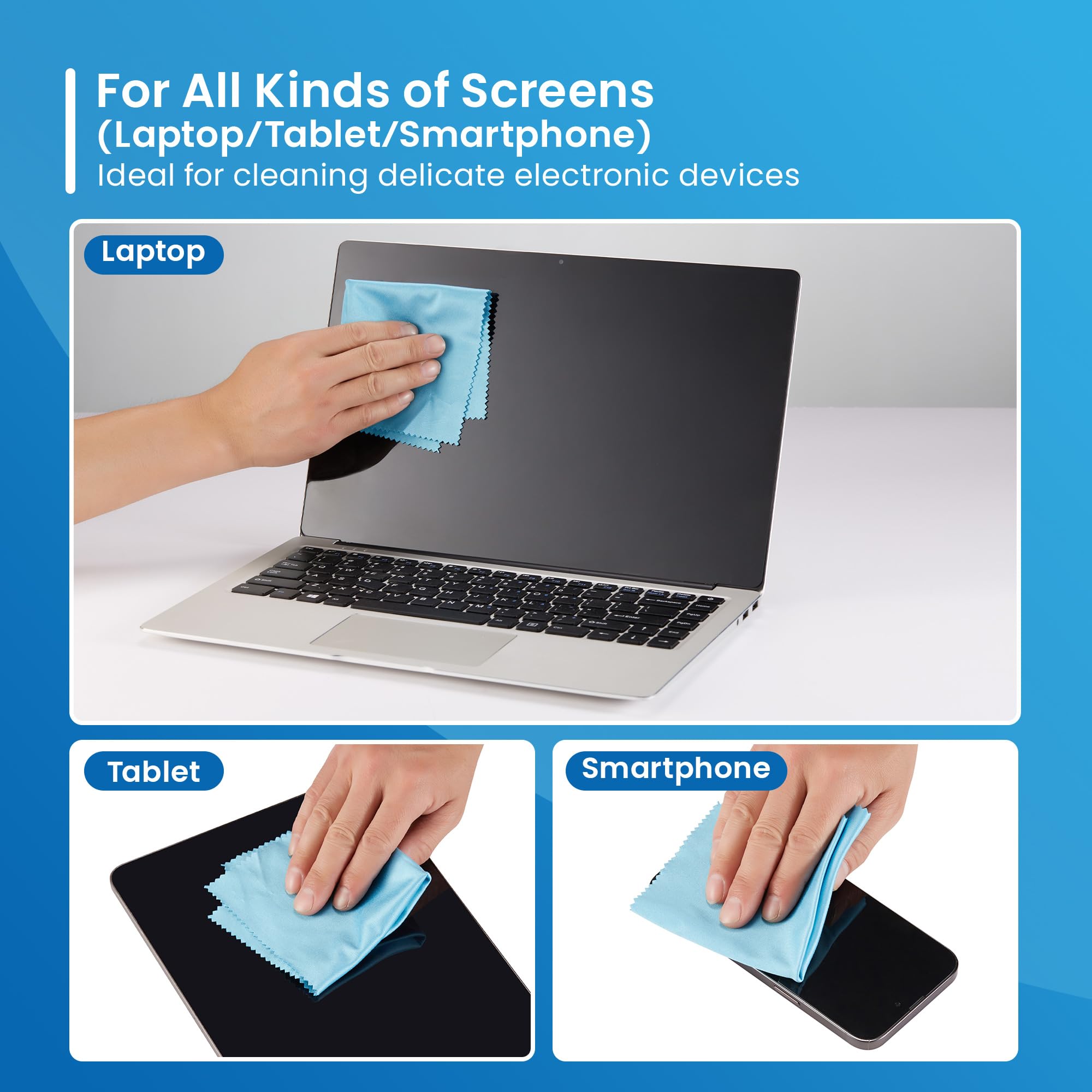 Ewent Kit di Pulizia per Schermi, Smartphone, iPad/Tablet, Occhiali, Lettori eBook, Monitor, Touchscreen e TV, 100 ml Detergente Spray + Panno in Microfibra (20x20cm), Senza Striature e Senza Strisce