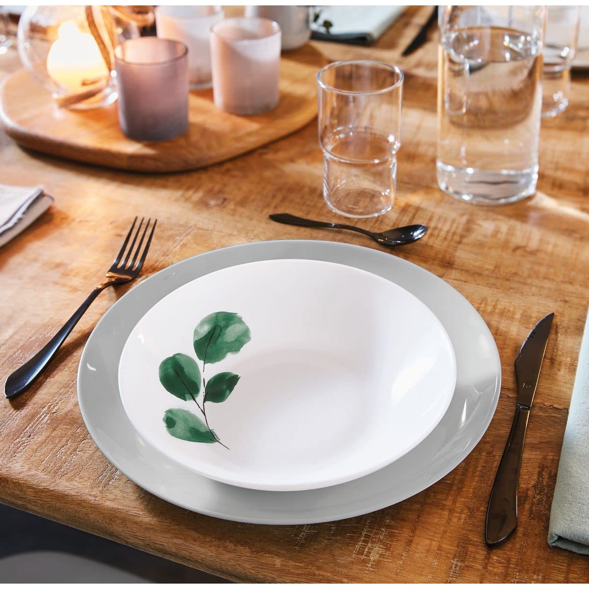 Assiette creuse 20 cm Eucalyptus