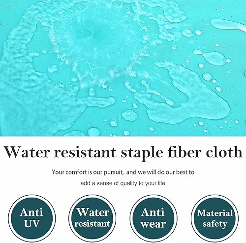 Miniatura 6 de Fundas de cojín de repuesto para patio, fundas de cojín de patio al aire libre impermeables (25 x 25 x 3.15 pulgadas, cian)