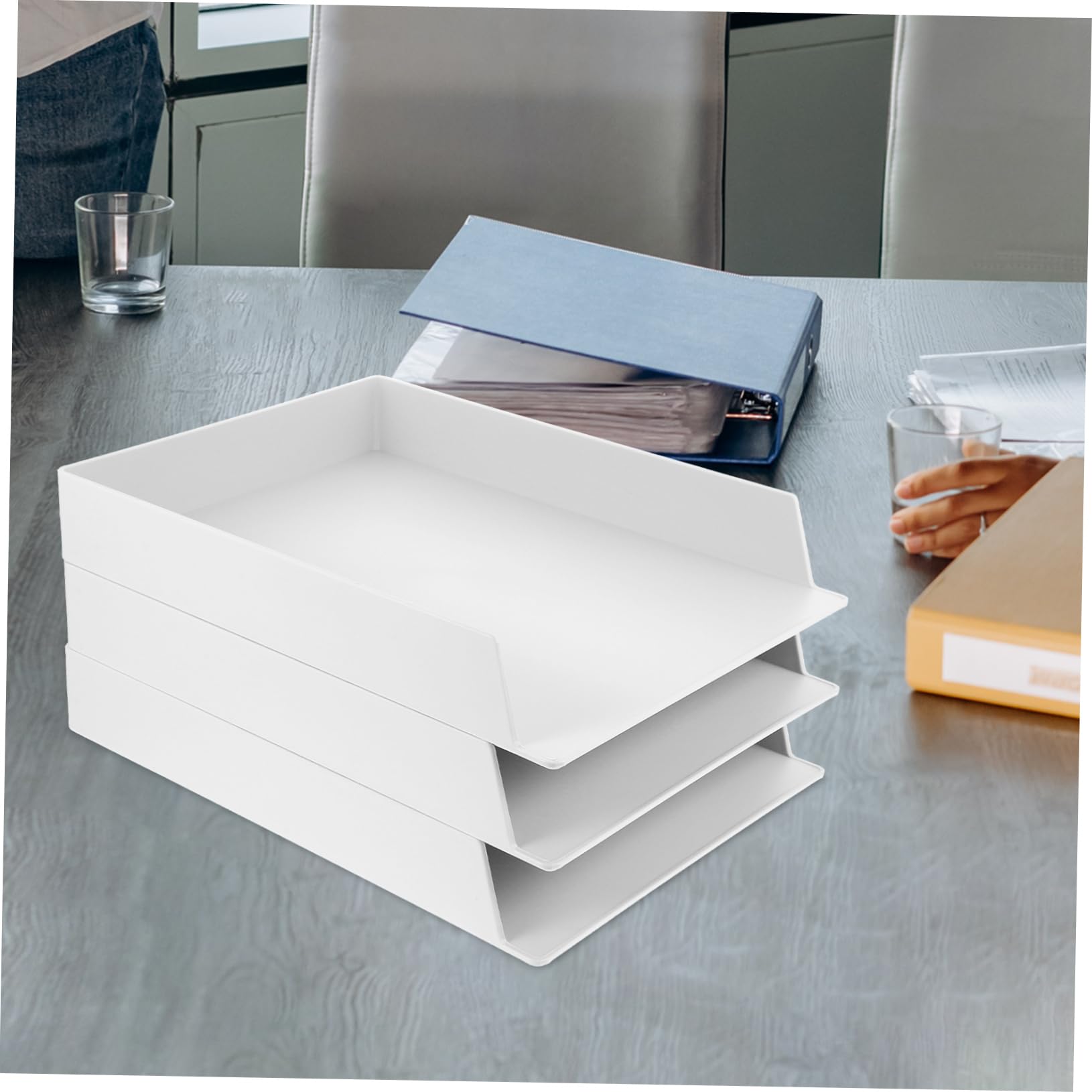 3piezas Estante para Archivador De Abs Estantería De Escritorio Organizador De Oficina Contenedor De Papelería para y Oficina