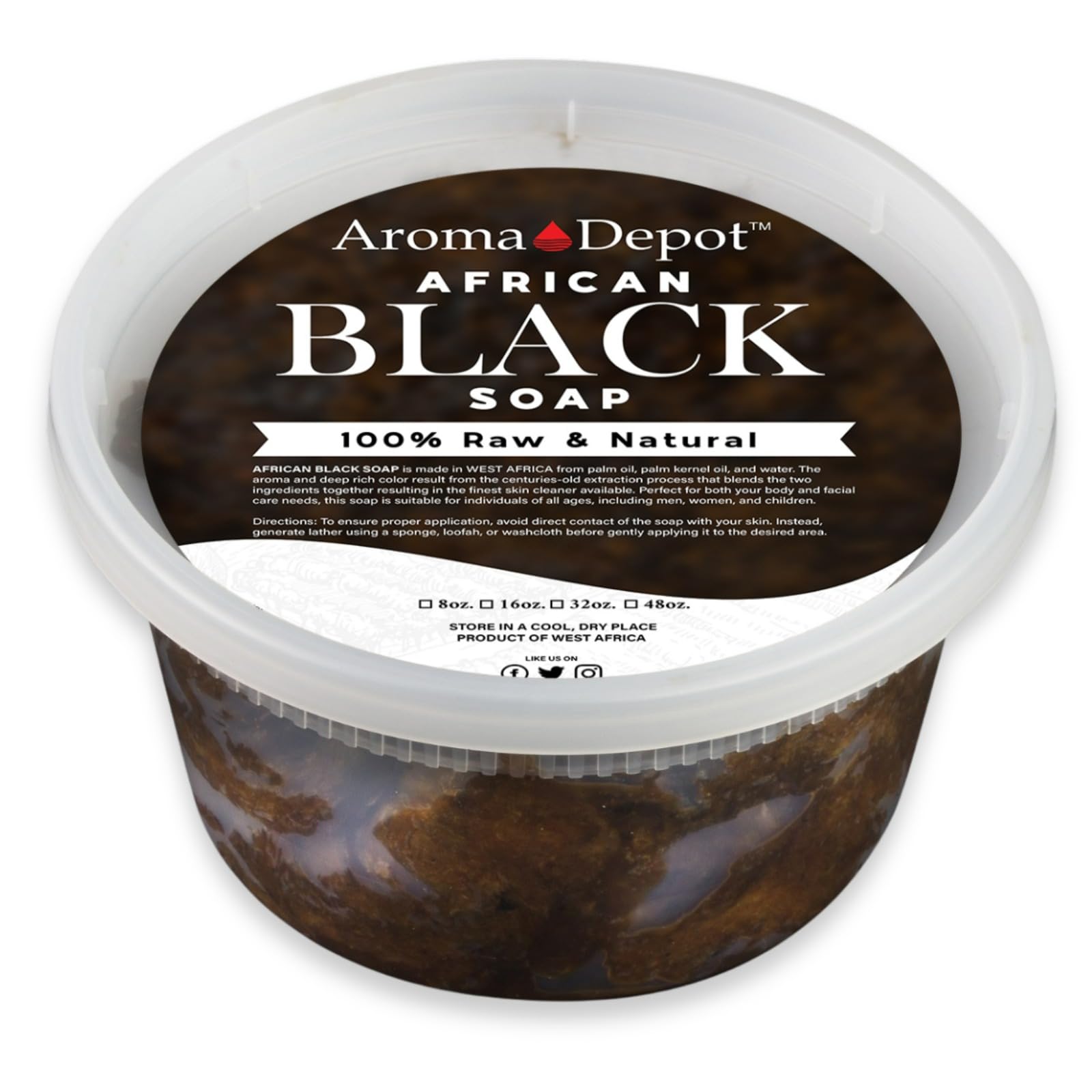 African Black Soap Paste 12 oz 100% Natural Raw soap for Acne, Eczema, Psoriasis, and Dry Skin Scar Removal Face And Body Wash. Handmade imported from Ghana