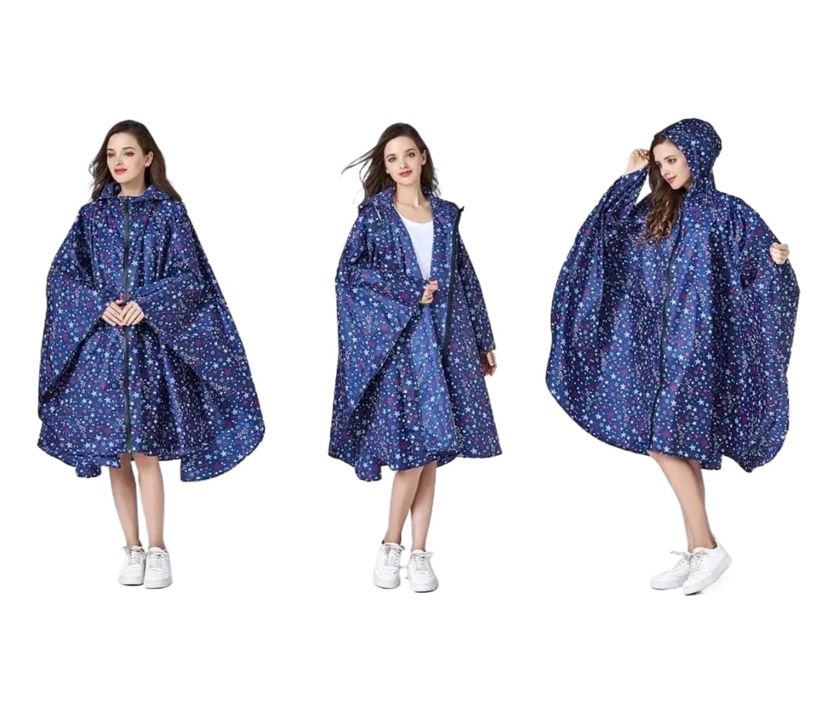 Poncho Impermeable Poncho impermeable for mujer, colorido con capucha y cremallera, ideal for actividades al aire libre, senderismo, camping, etc