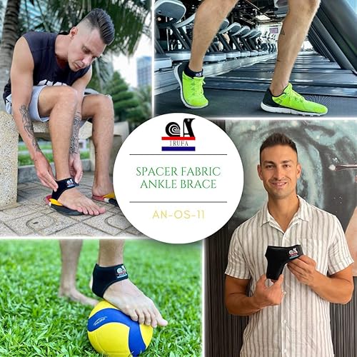 Miniatura 6 de IRUFA AN-OS-113D - Tobillera con tejido elástico ajustable y transpirable patentado para atletismo tendón de Aquiles fascitis plantar alivio del
