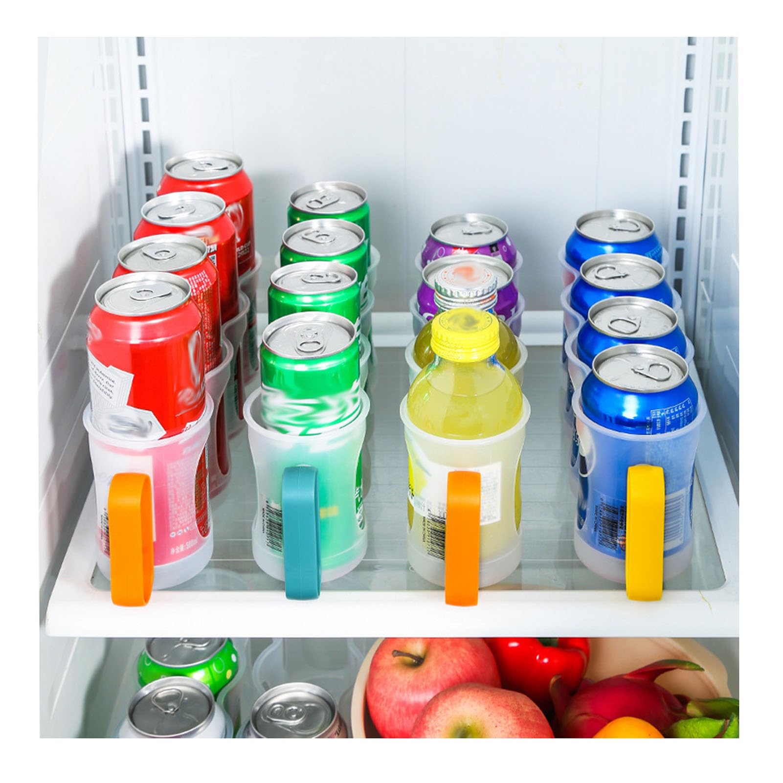 Organizador Latas Nevera Paquete De 4 Organizadores De Latas De Refresco para Refrigerador, Estante Organizador De Plástico para Despensa, Dispensador Apilable De Latas De Comida Enlatada