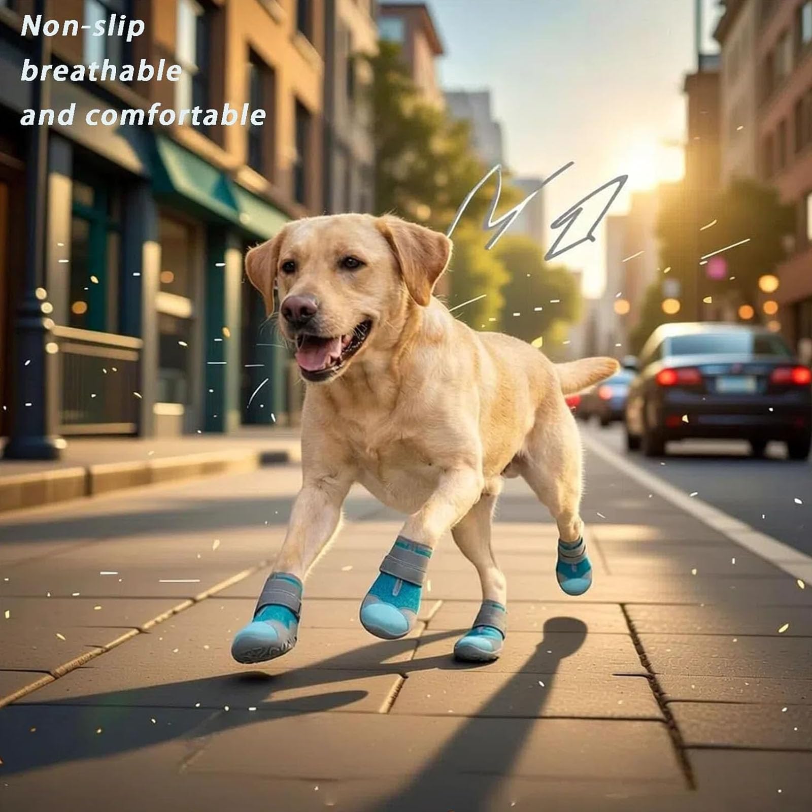 4Er-Set Hundeschuhe Für Alle Jahreszeiten, Wasserdicht Und rutschfest, Verstellbare Pfotenschutzschuhe Mit Reflektierenden Streifen Für Kleine, Mittlere Und Große Hunde,2XL