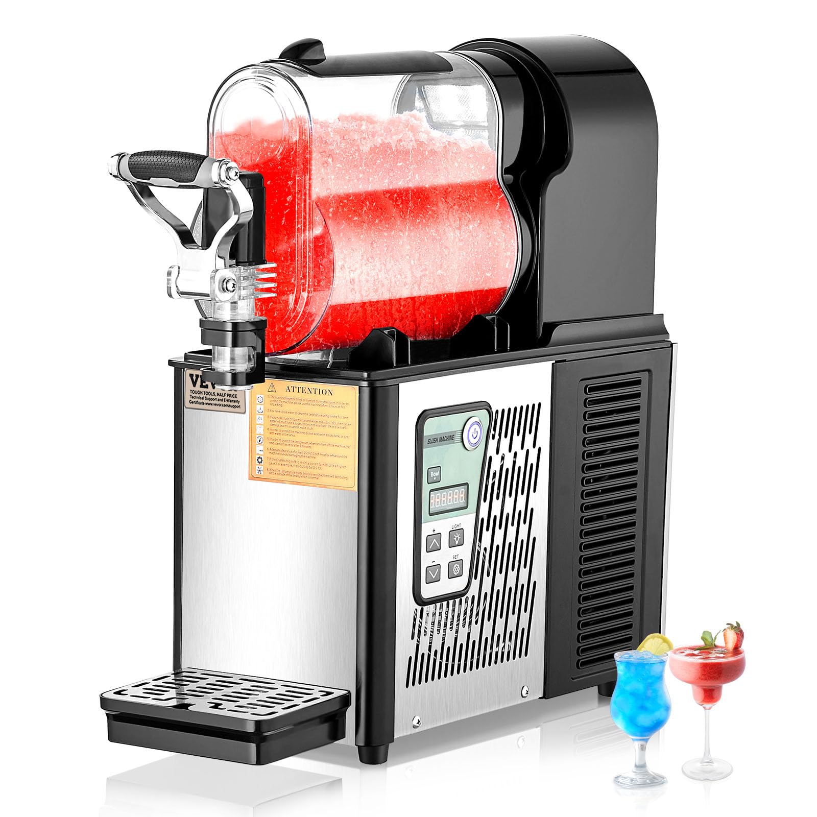 VEVOR Máquina de Granizados Comercial con Tanque de 3 L Máquina para Hacer Batidos de Acero Inoxidable 12 Tazas Máquina para Hacer Granizados para Fiestas en Hogar, Restaurantes, Cafeterías, Bares