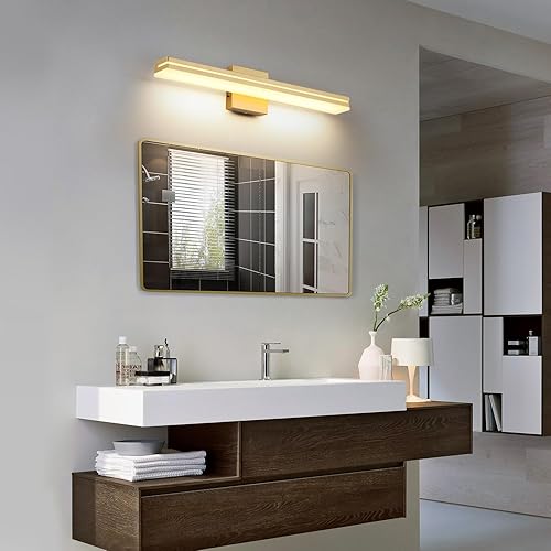 Miniatura 6 de SineRise Lámparas LED modernas para tocador de baño (24 pulgadas, 3000 K4000 K6000 K, regulables), accesorios de iluminación de pared de acrílico