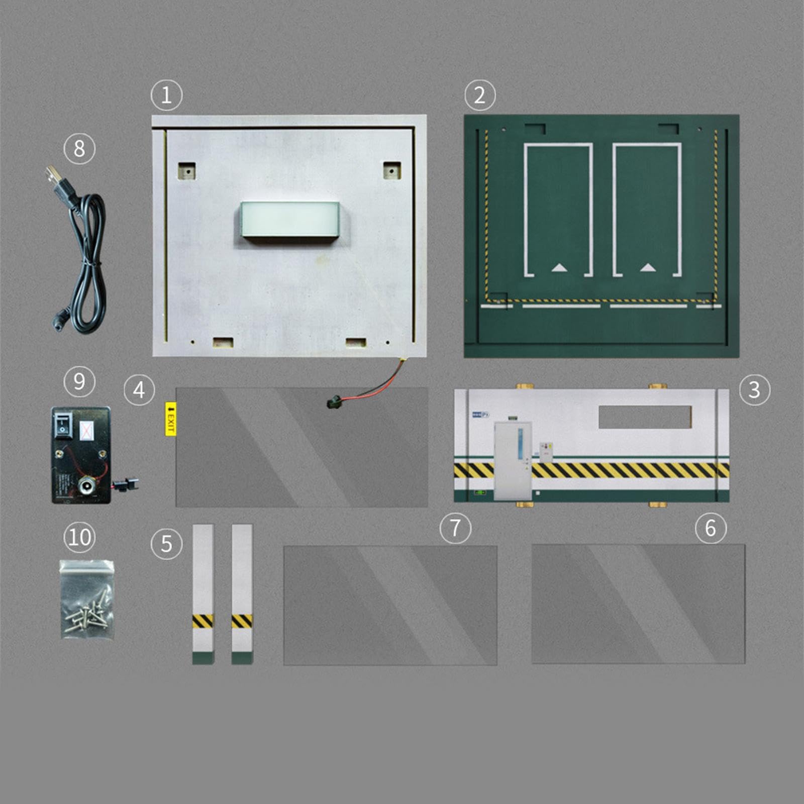 Garaje con Cubierta Antipolvo para Juguetes de simulación de Coches Modelo 1:32 con Impresionantes Efectos de iluminación. Garaje estéreo, Verde, 2 Puntos