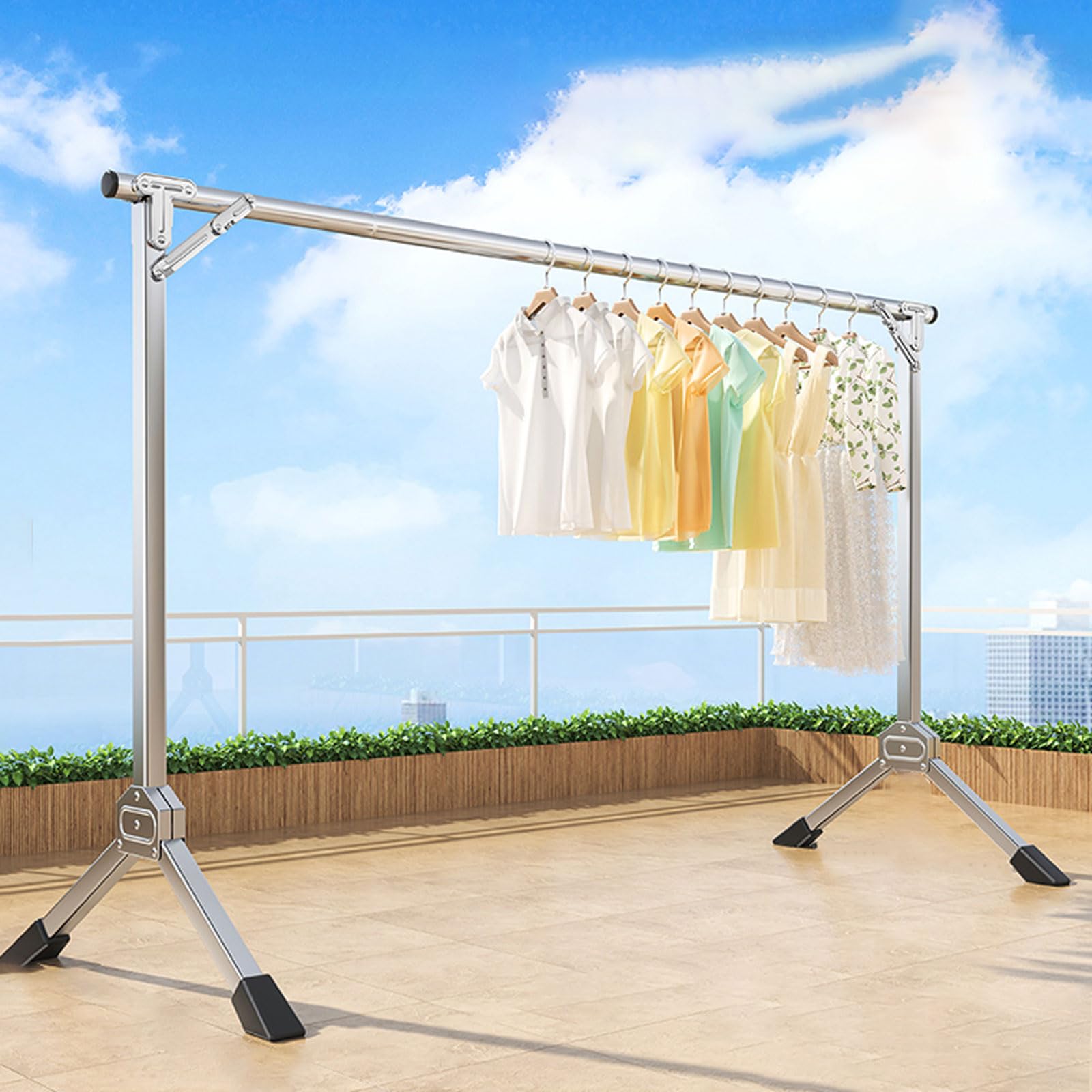 Tendedero Extensible Plegable al Aire Libre, Burro Ropa Vertical para Secar Colchas y Sabanas Grandes, Ahorra Espacio para Interior