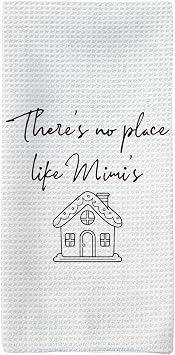 Mimi Gifts Kitchen Towels, Mimi Grandma Gifts for Mothers Day Hand Towels, No Place Like Mimis Dish Towel Dishcloths Tea Towel for Kitchen, MimiGift for Grandma Kitchen Decor, 16x24in