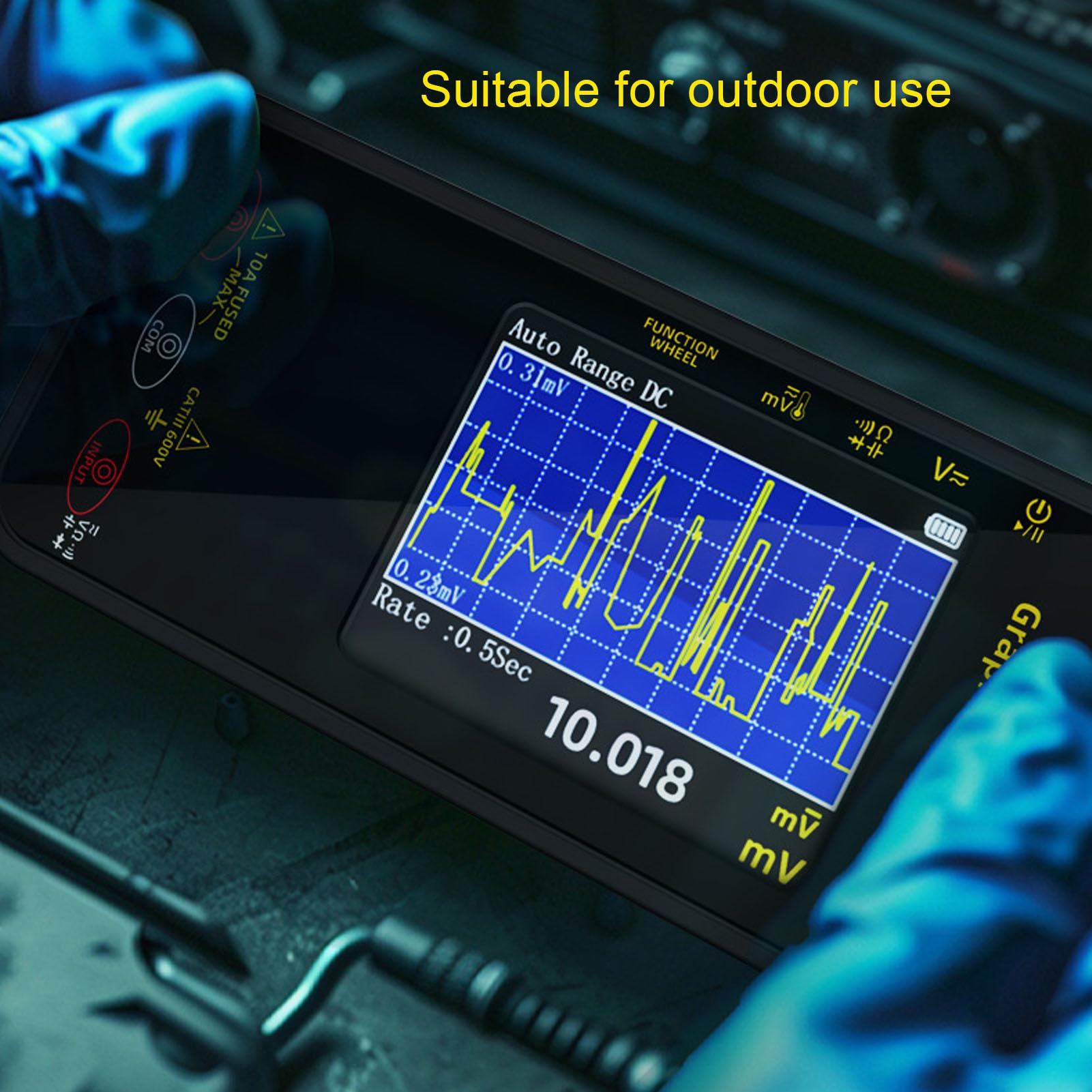 Yctze Multimetro Digitale Intelligente con Schermo a Colori TFT da 3,2 Pollici, Tester di Tensione CA CC, Resistore con Risoluzione 20000 Conteggi, Temperatura, capacità, Diodi, Misuratore di