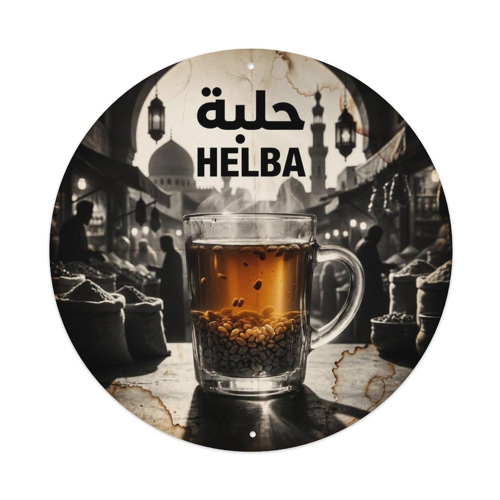 Brew Station Regional Tea Cup Infusion Retro Contrast Metal Tin Sign