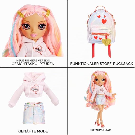 Rainbow HIGH Junior High Special Edition KIA HART 23 cm Pink Fashion Doll with Accessories and Hinged Soft Backpack Gift & Collectible for Children Aged 4-12 Years