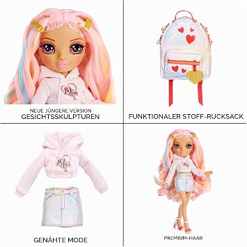 Rainbow HIGH Junior High Special Edition KIA HART 23 cm Pink Fashion Doll with Accessories and Hinged Soft Backpack Gift & Collectible for Children Aged 4-12 Years