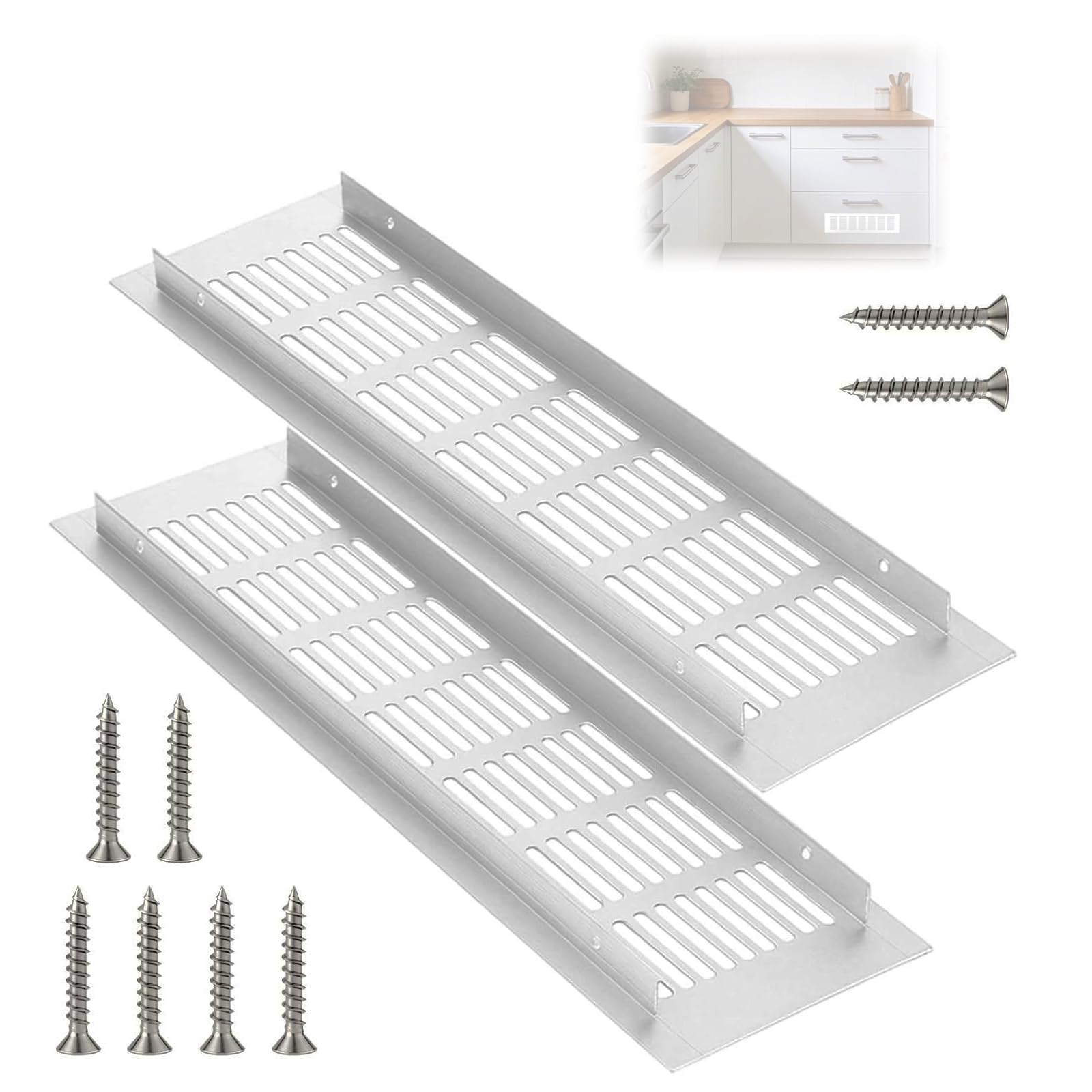 Zbiianxer Multicolor 2Set Rustproof Aluminum Alloy Grille With Screws For Wide Rectangular Air Vent Easy Installation Wide Rectangular Air Vent