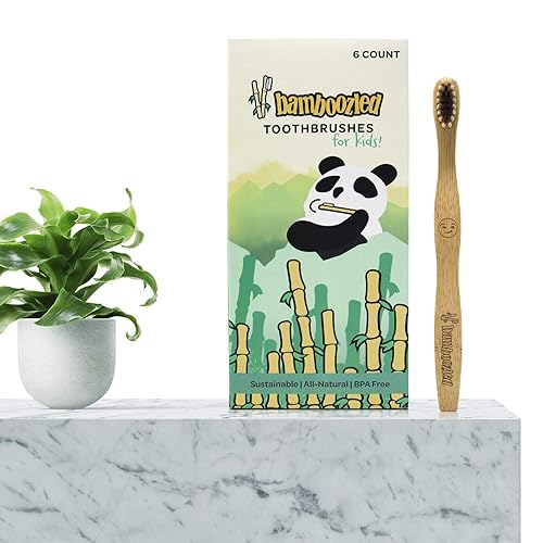 Miniatura 7 de Bamboozled  Cepillo de dientes de bambú  Cerdas medianas sin BPA con infusión de carbón  Orgánico y sostenible  biodegradable y ecológico  Juego de
