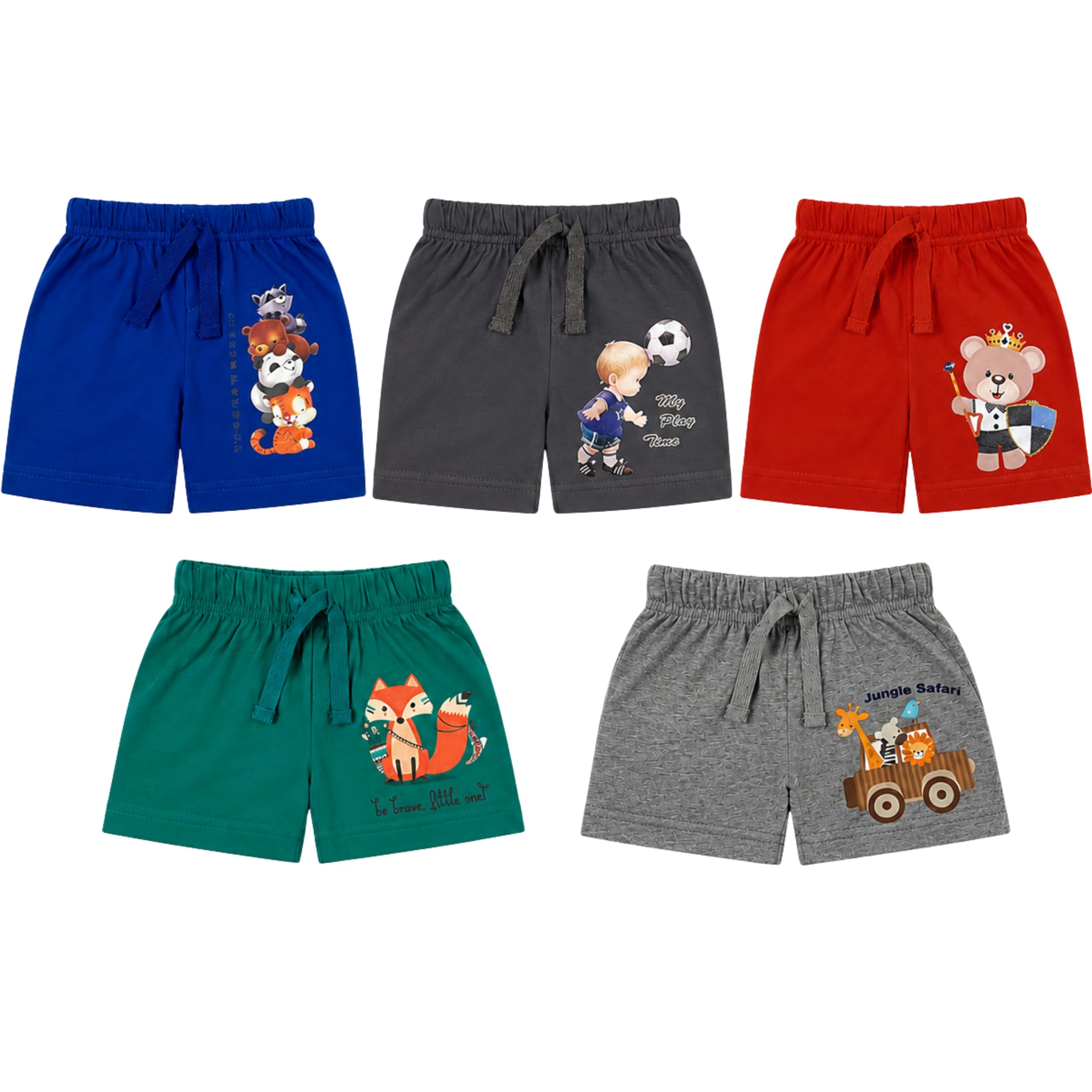 TotzTouch Baby Boy's Regular Shorts (Pack of 5)