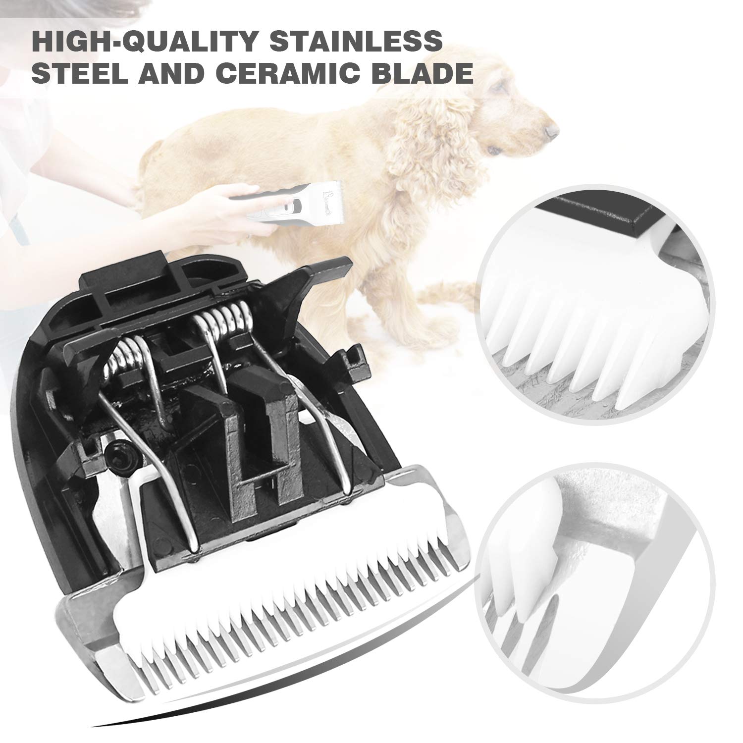 Pecute Tosatrice per Cani Professionale, Rasoio per Cani, Tagliacapelli per Animali Domestici, Motore Potente, 5 Velocit di Rotazione,Tosatrice per Animali come to Cani Gatti Cavall