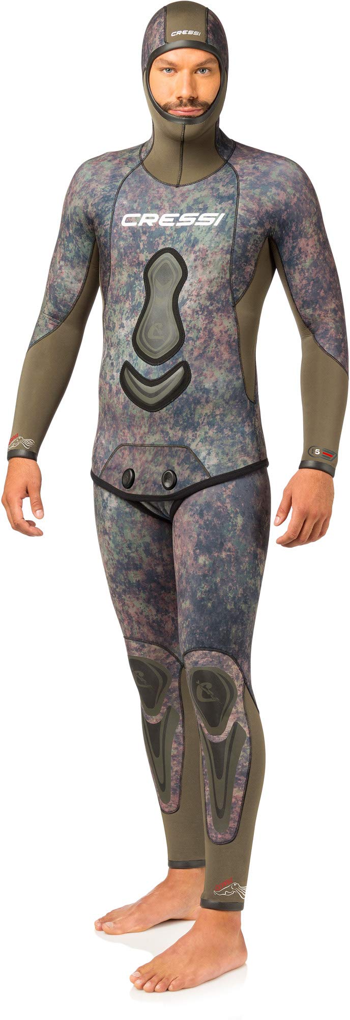 Cressi Seppia Wetsuit Man – Tuta in neoprene mimetica due pezzi separati per uomo 3,5 mm/5 mm/7 mm