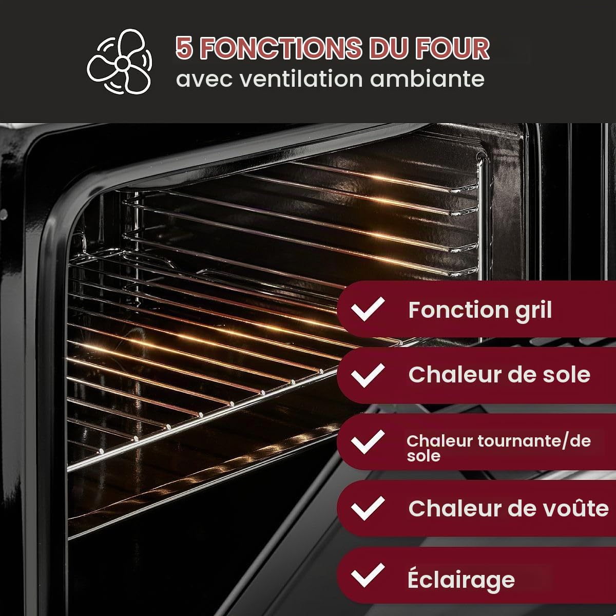 Four encastrable Inox avec plaque de cuisson Bomann EHBC7935-Inox