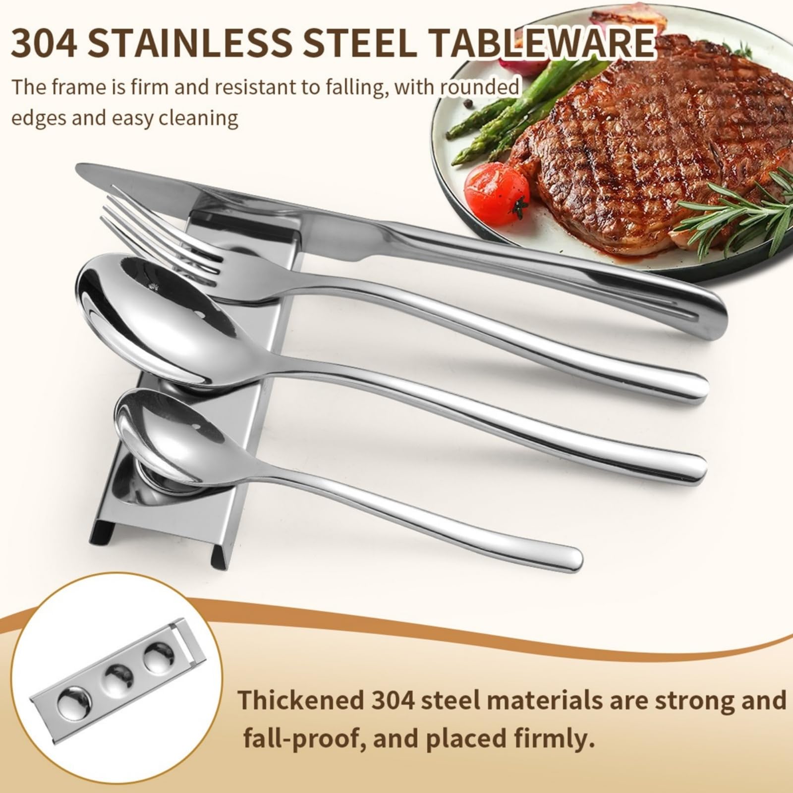 2 Stück Edelstahl 304 MesserbäNkchen,StäBchenhalter,EssstäBchen Rests FüR Esstisch,FüR Verschiedene Essensszenen,Es Kann Als Dekoration Auf Dem Esstisch Verwendet Werden (Silber Stil 2)