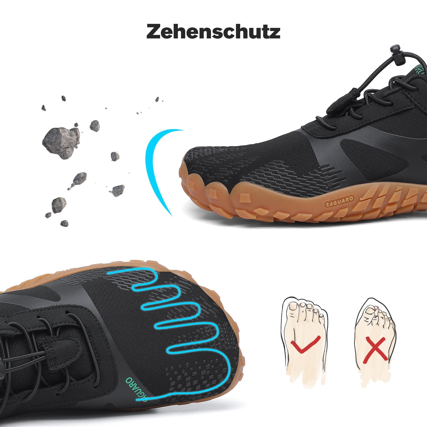 SAGUARO Estate Scarpe Barefoot Minimaliste Uomo Comode e Leggere Antiscivolo Trekking Trail Running Scarpe Asciugatura Rapida Outdoor e Indoor