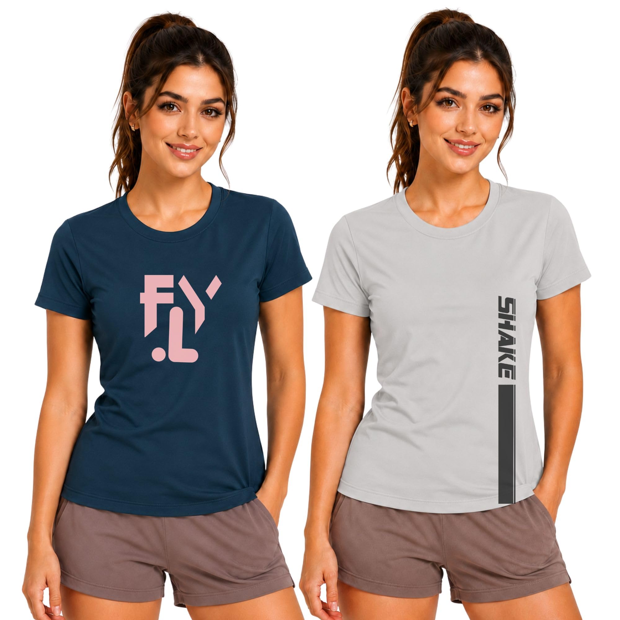 3colors Women's Active Sports T-Shirt Quick Dry Combo Pack of 2-picture-20