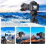 Trépied de caméra, 74" DSLR Trépied caméra avec 2 QR Plaques pour Sony/Nikon/Canon, Support de trépied vidéo léger pour voyager, Trépied téléphonique avec tête fluide / support de téléphone / télécommande sans fil Max.Load 6kg