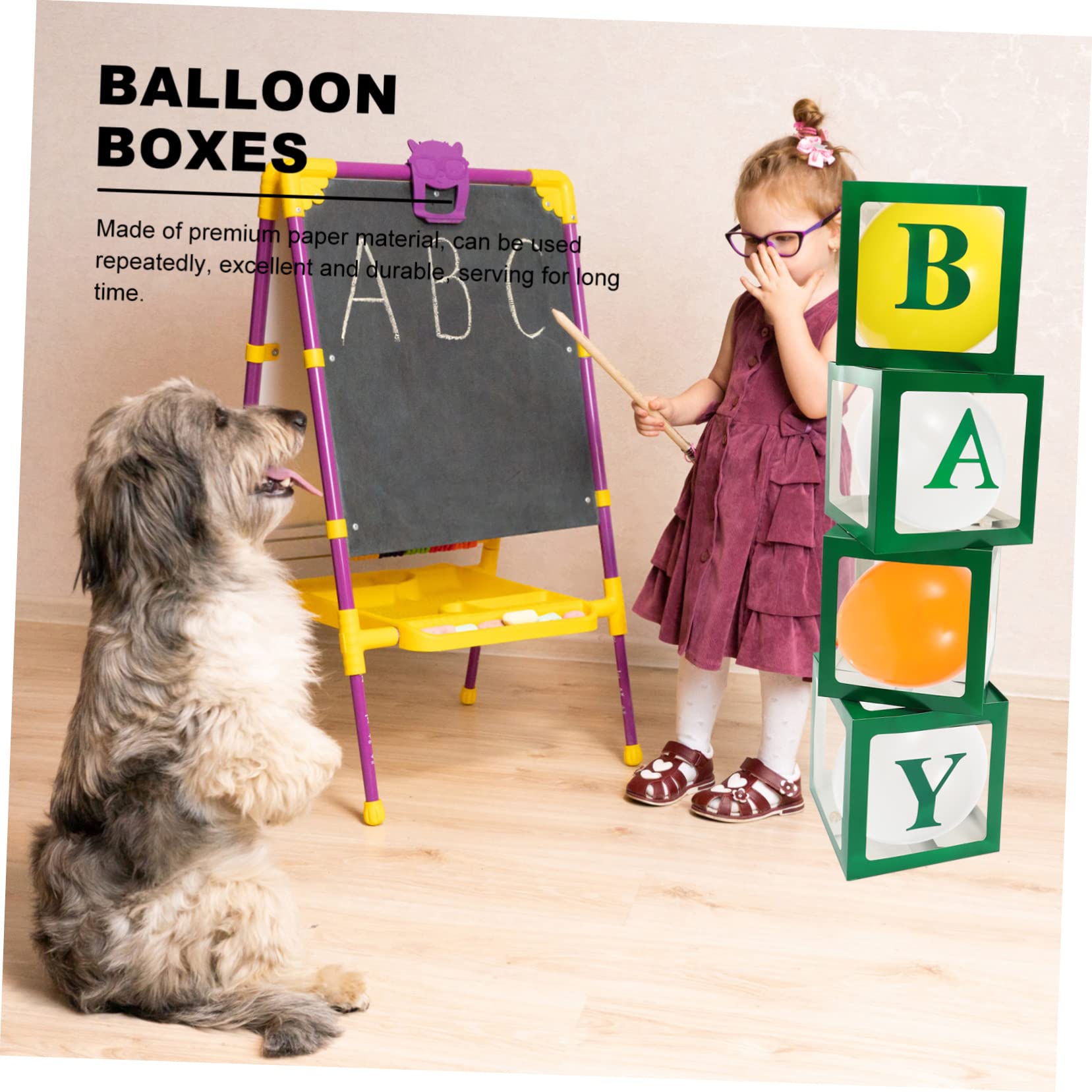 Ciieeo Durchsichtige Geschenkboxen für Babyparty mit Babyboxen aus Papier Wiederverwendbar und Einfache Installation für Shower und Gender Reveal Dekoration