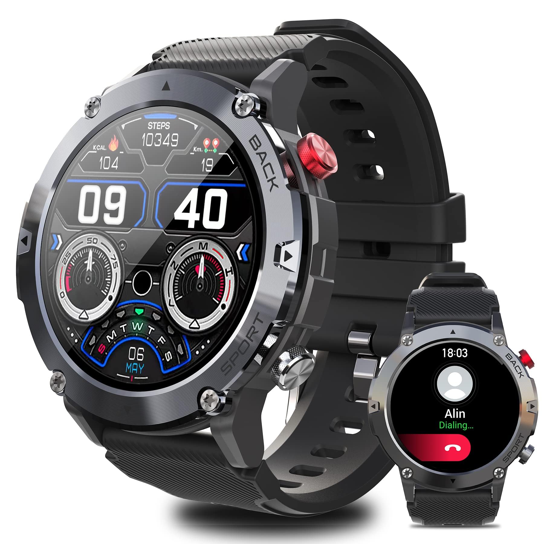 Sponsored Ad – Smart Watch for Men, Fitness Smartwatch with Bluetooth Call, IP68 Waterproof, Heart Rate Monitor, Sleep Tracker, and 20+ Sports Modes for Android and iOS