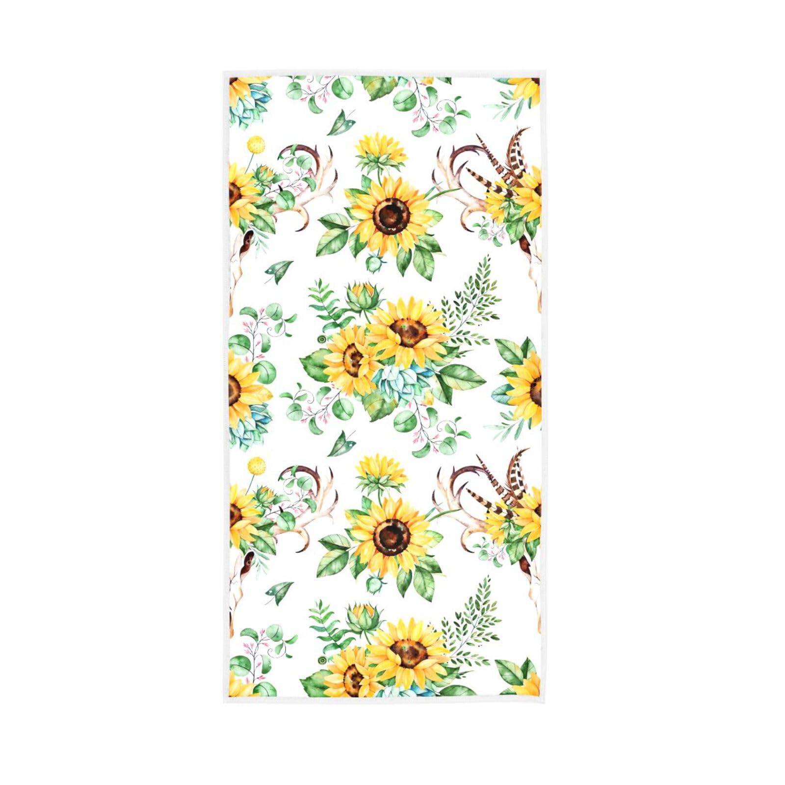 HUYGD Yellow Flowers Hands Towel, 15 x 30 Inches, Spa Towels for Body Funny Hand Towels Bathroom