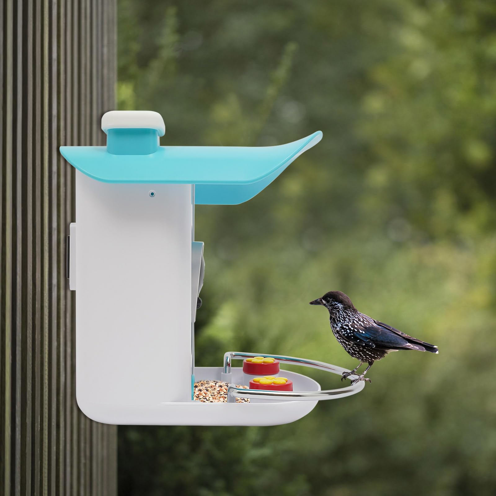 Comedero para pájaros con cámara, 1080P, 2 MP, 150°, gran angular, alimentador inteligente para pájaros con cámara, funciona con energía solar, WiFi, video para exteriores, cámara inteligente