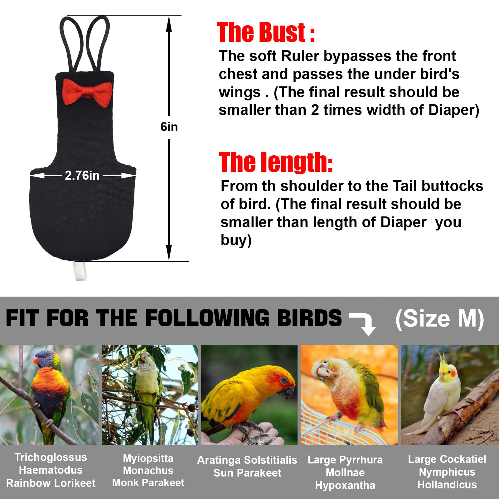 Bird Diapers Parrot Flight Suits Reusable Washable Waterproof Diaper For Pigeons Parrots Birds I3004532446