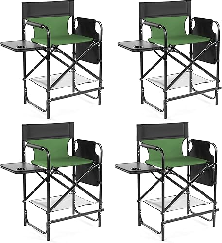Miniatura 23 de Outvita Silla de Director de 26" de Altura con Asiento Plegable con Mesa Lateral y Bolsa de Almacenamiento, Soporte para 300 Libras, Silla Portátil