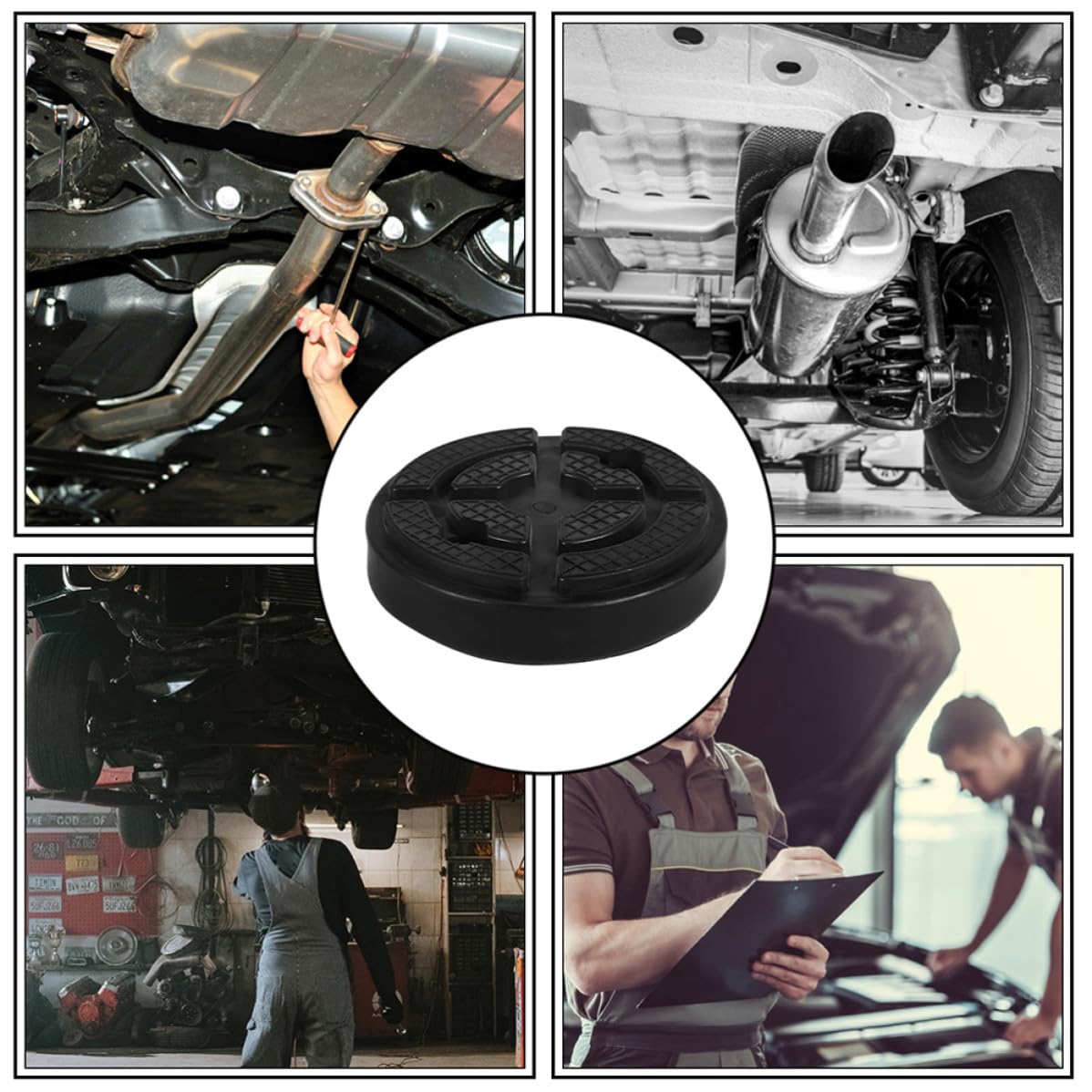 2 Stück Gummipuffer aus Gummi Schwarz, stabile Falz Hebeplatten 85x85mm für Pkw und Lkw Hebebühnen, ideal für Fahrzeugwartung in Werkstätten