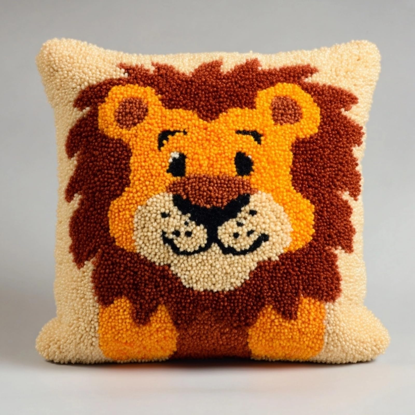 AxiangziK Latch Hook Pillow Kits 17x17in,Lion
