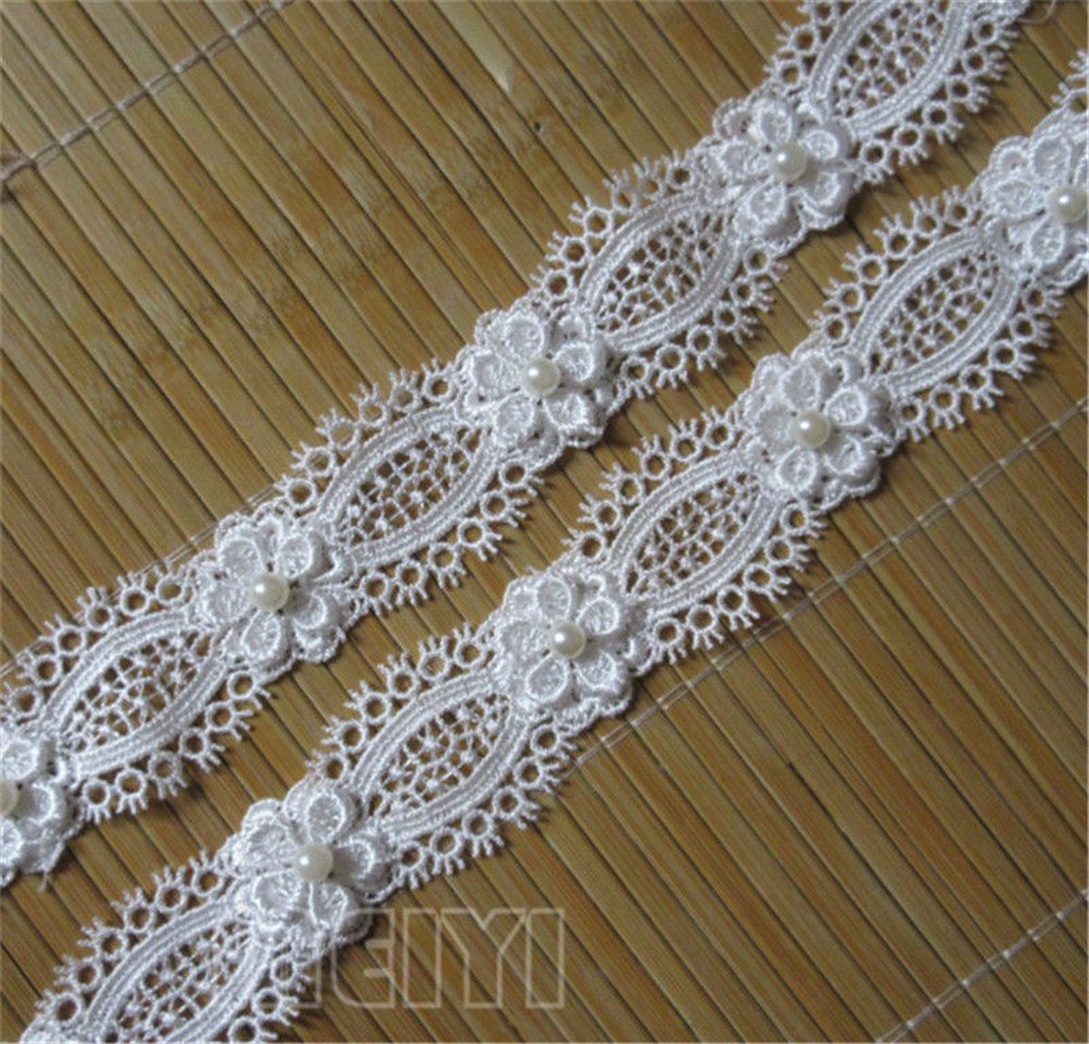 5 meter Parel Beaded Net Kant Rand Trim Lint 2 cm Breedte