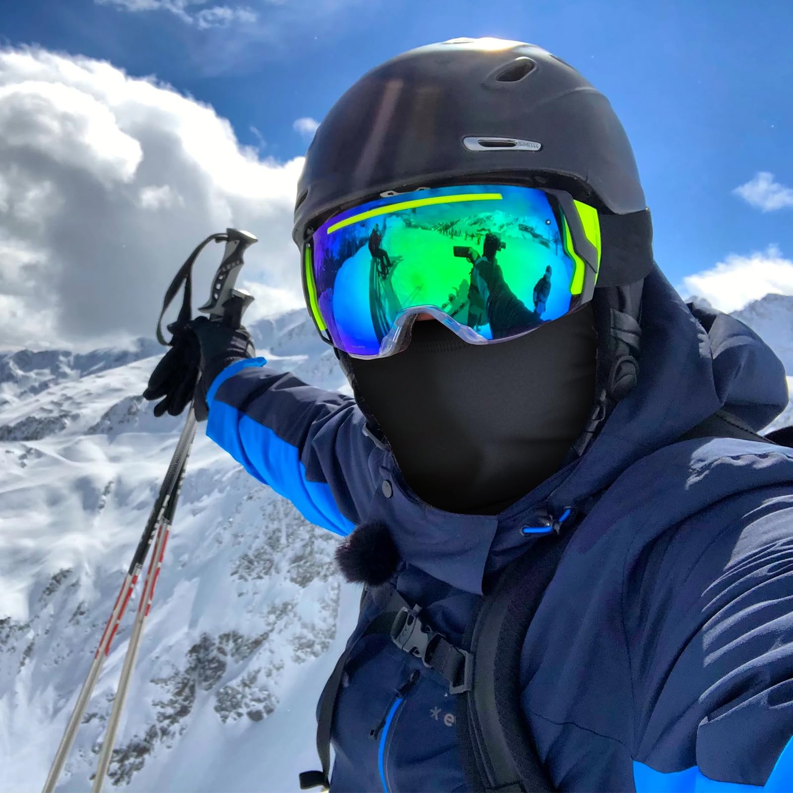 Kominiarka narciarska, maska narciarska, dla dzieci, chłopców, dziewczynek, na zimę, jesień, wiatroszczelna kominiarka motocyklowa na narty, snowboard, rower, czarna, czarny, 3XS-S