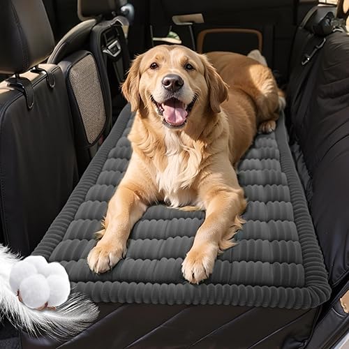 Tapete de cama para mascotas de asiento trasero, cama de perro a cuadros para asiento trasero de automóvil, fundas de franela para perros de dos
