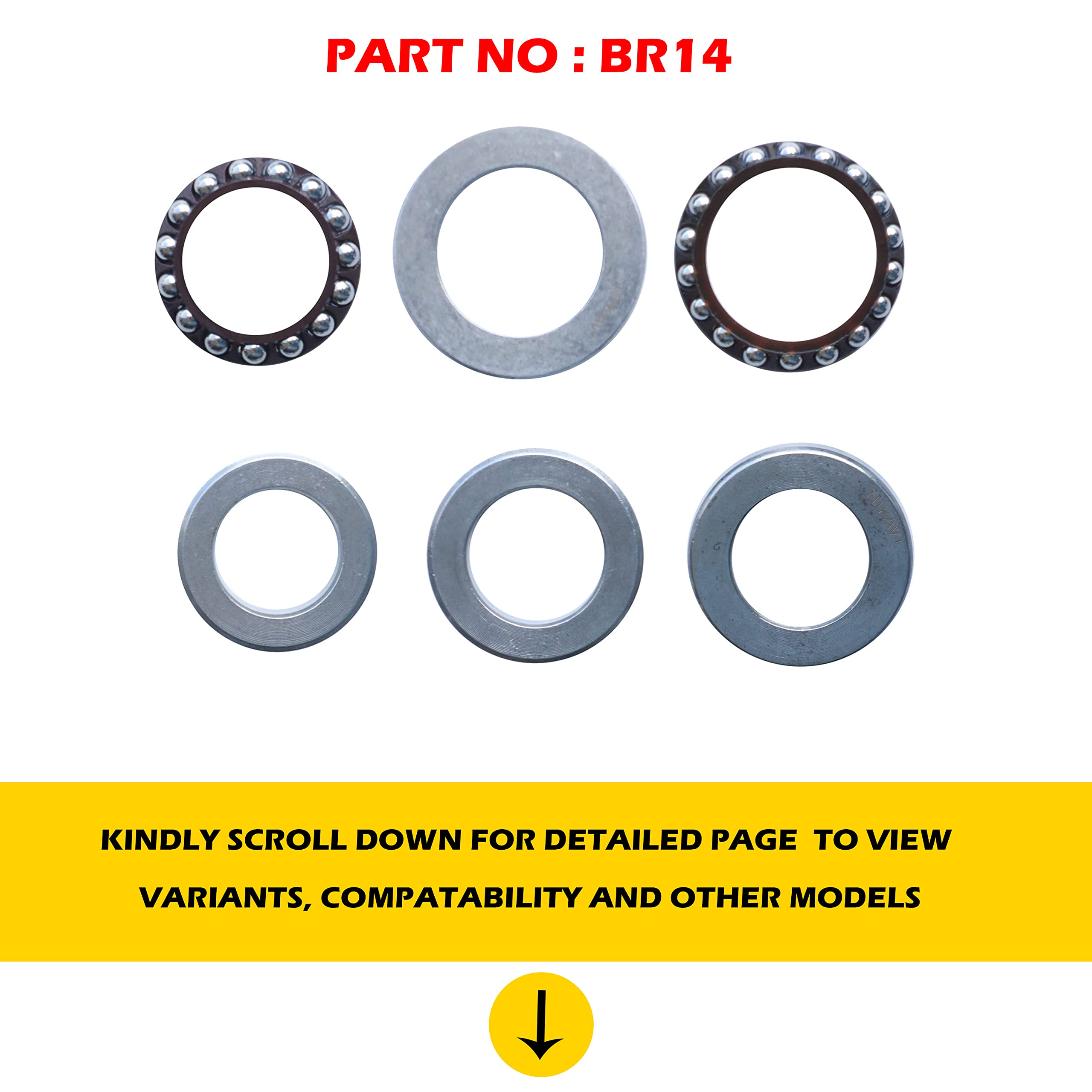 Nikavi BR14 Motorcycle Stainless Steel Fork Ball Racer Set with Balls Compatible for TVS Apache RTR 160/180 - Image 3 thumbnail